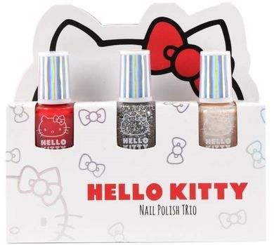 Hello Kitty, zestaw lakierów do paznokci, 3 szt.