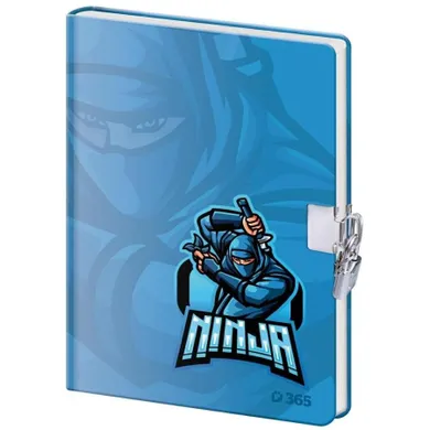 Helma, pamiętnik z kłódką, B6, 60 kartek, gładki, ninja, 1 szt.