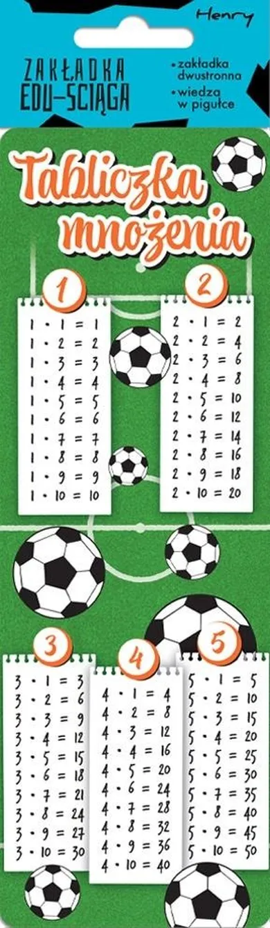 Henry, Edu-Ściąga, zakładka do książki, Tabliczka mnożenia, piłka