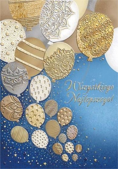 Henry, karnet A5, Urodziny, Złote balony