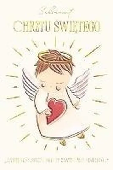 Henry, karnet A5 z kopertą, chrzest, złocony, anioł z serduszkiem