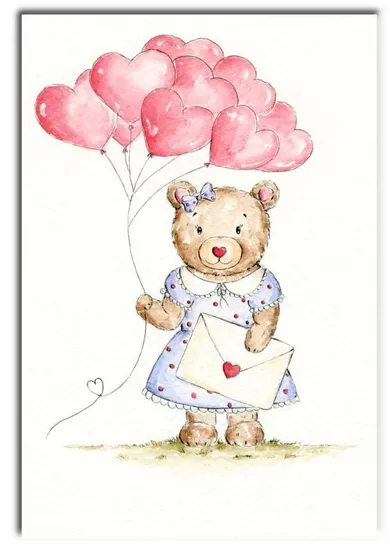 Henry, karnet B6, misiowa z balonami