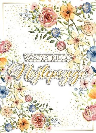 Henry, karnet B6 z kopertą, złocony, kwiaty pattern