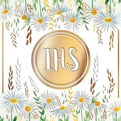 Henry, karnet kwadratowy, Komunia. Stokrotki IHS