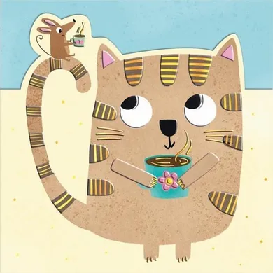 Henry, karnet wycinany, kot z myszką