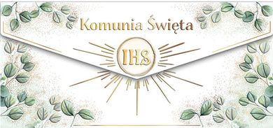 Henry, koperta prezentowa na pieniądze, Komunia Kielich z eukaliptusem