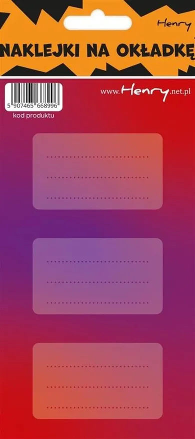 Henry, naklejki na zeszyty, czerwono-fioletowe