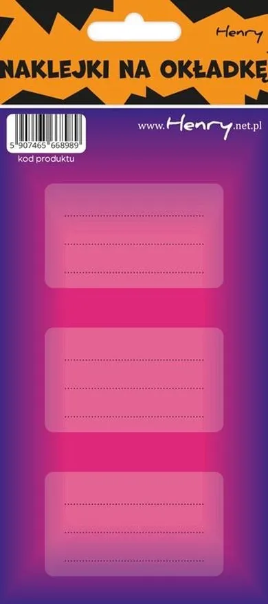 Henry, naklejki na zeszyty, niebiesko-różowe