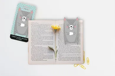 Henry, zakładka magnetyczna do książki, szary kot