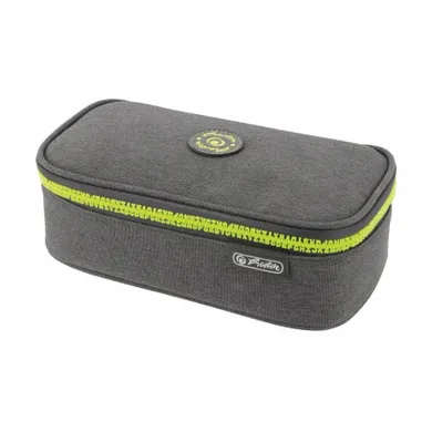 Herlitz, Beatbox, piórnik owalny, ABC, szaro-żółty