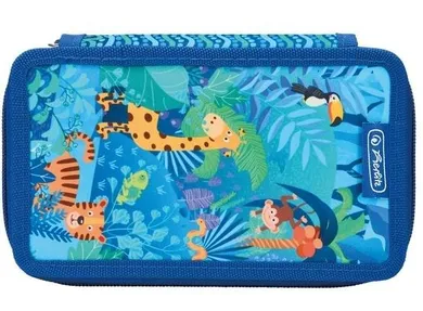 Herlitz, Jungle Safari, piórnik rozkładany, potrójny, z wyposażeniem