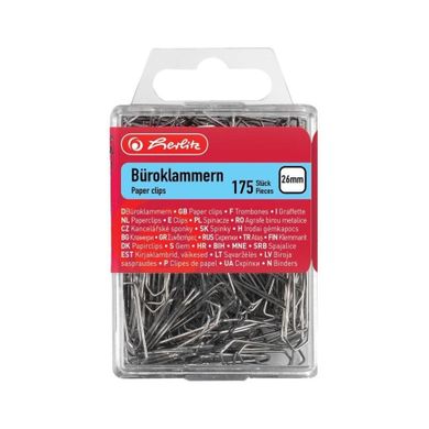 Herlitz, spinacze metalowe, 26 mm, 175 szt.
