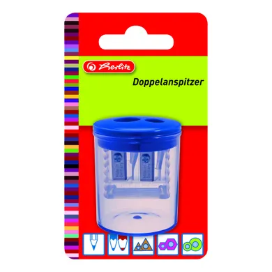 Herlitz, temperówka podwójna z pojemnikiem