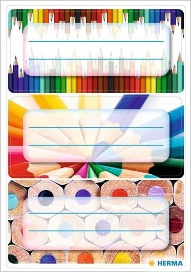 Herma, naklejki szkolne, kredki