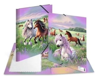 Herma, teczka z gumką narożną, A3, świat koni