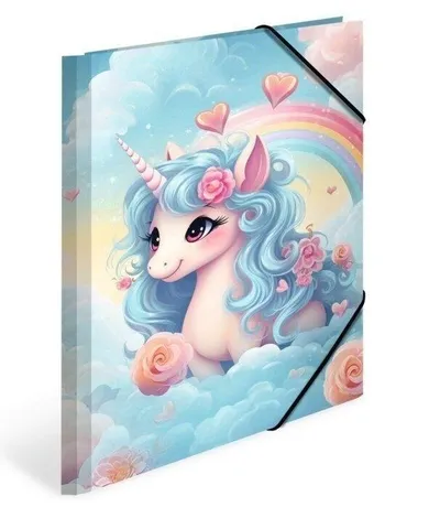 Herma, teczka z gumką narożną, A4, bajkowe jednorożce