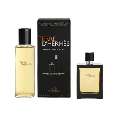 Hermes, Terre D'Hermes, zestaw: perfumy, spray, 30 ml + perfumy, refill, 125 ml