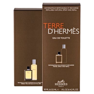 Hermes, Terre D'Hermes, zestaw, woda toaletowa Refillable, spray, 30 ml + woda toaletowa Refill, 125 ml