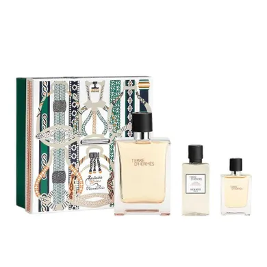 Hermes, Terre D'Hermes, zestaw: woda toaletowa, spray, 100 ml + woda toaletowa, spray, 12.5 ml + balsam po goleniu, 40 ml