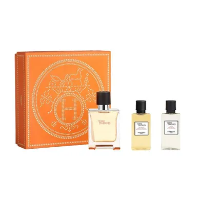 Hermes, Terre D'Hermes, zestaw: woda toaletowa, spray, 50 ml + żel pod prysznic, 40 ml + balsam po goleniu, 40 ml