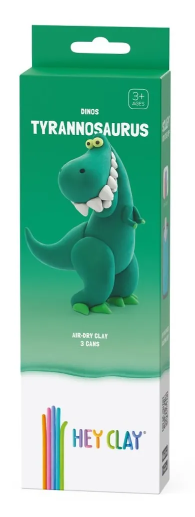 Hey Clay, Tyranozaur, masa plastyczna, 3 szt.