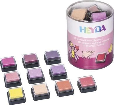 Heyda, zestaw mini poduszek do stempli, sunrise, 10 szt.