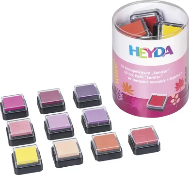 Heyda, zestaw mini poduszek do stempli, sunrise, 10 szt.