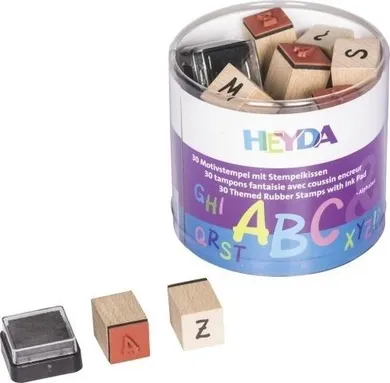 Heyda, zestaw stempli, alfabet, 30 szt.