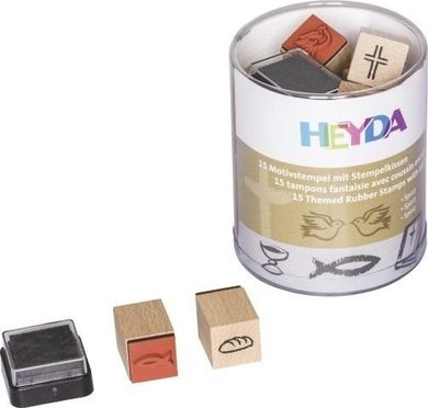 Heyda, zestaw stempli, komunia, ślub, 15 szt.