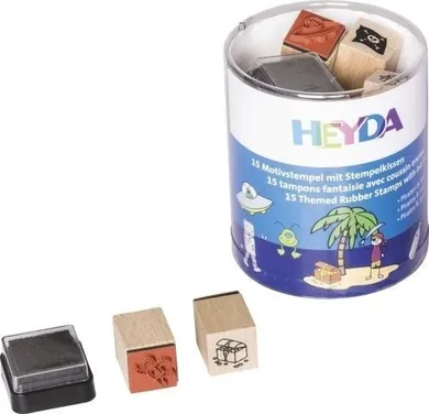 Heyda, zestaw stempli, piraci, kosmos, 15 szt.