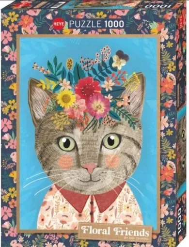 Heye, Floral Friends, Kotek z kwiatami, puzzle, 1000 elementów