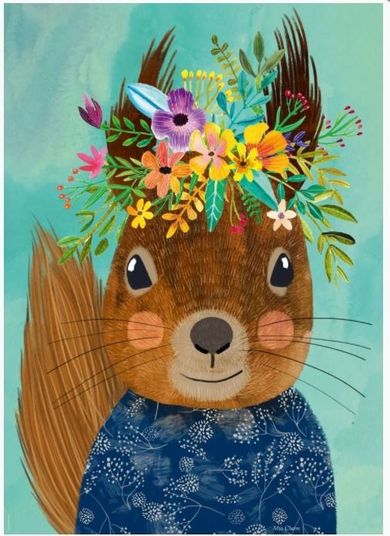 Heye, Floral Friends, Wiewiórka, Mia Charro, puzzle, 1000 elementów