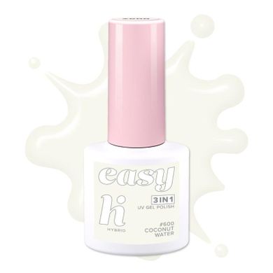 Hi Hybrid, Easy 3w1, lakier hybrydowy, nr 600 coconut water, 5 ml