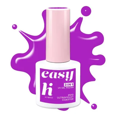 Hi Hybrid, Easy 3w1, lakier hybrydowy, nr 610 ultraviolet coaster, 5 ml
