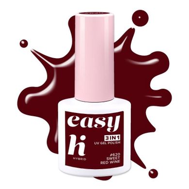 Hi Hybrid, Easy 3w1, lakier hybrydowy, nr 620 sweet red wine, 5 ml