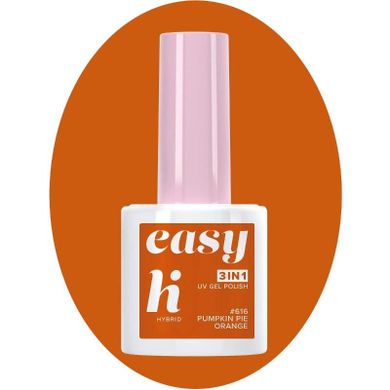 Hi Hybrid, Easy, lakier hybrydowy 3w1, #616 pumpkin pie Orange, 5 ml