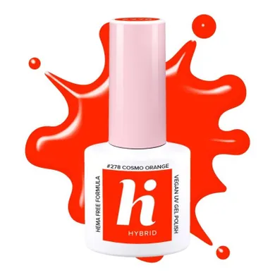 Hi Hybrid, Hema Free, lakier hybrydowy neon #278 cosmo orange, 5 ml