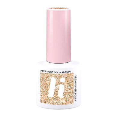 Hi Hybrid, lakier hybrydowy, nr 135 rose gold sequin, 5 ml