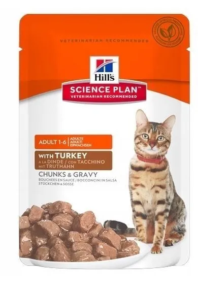 Hill's Science Plan, Feline Adult Turkey, saszetka dla kota, 85g