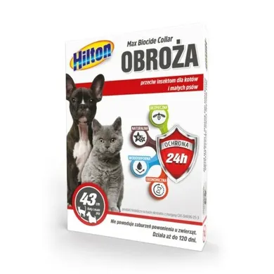 Hilton, obroża przeciw insektom, z margosą, dla psa i kota, 43 cm