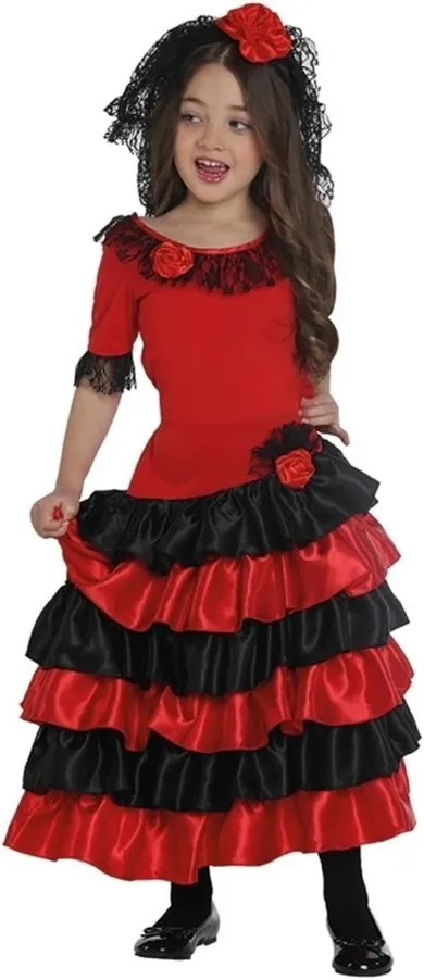 Hiszpanka, Flamenco, strój dla dzieci, rozmiar 134/140