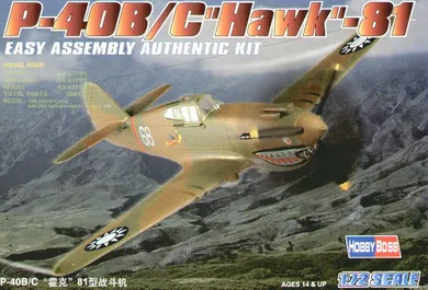 Hobby Boss, P-40B/C Hawk-81, model do sklejania, 1:72