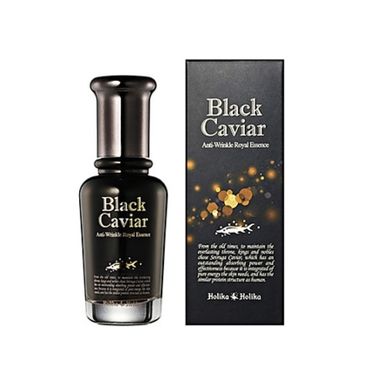 Holika Holika, Black Caviar Anti-Wrinkle Royal Essence, przeciwzmarszczkowa kremowa esencja z czarnym kawiorem, 45 ml
