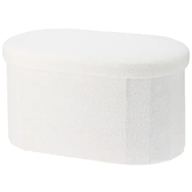 Home Styling Collection, Boucle Bini, podłużna pufa ze schowkiem, 71-39,5-39 cm