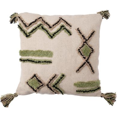 Home Styling Collection, dekoracyjna poduszka bawełniana z chwostami, 45-45 cm