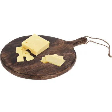 Home Styling Collection, deska drewniana okrągła z uchwytem, 40-29 cm