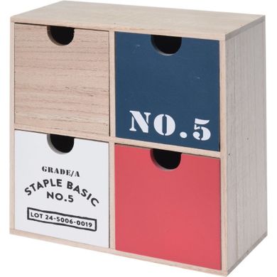 Home Styling Collection, drewniana mini komoda na drobiazgi, 4 szufladki