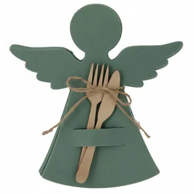 Home Styling Collection, filcowa kieszonka na sztućce w kształcie aniołka, 22-20 cm