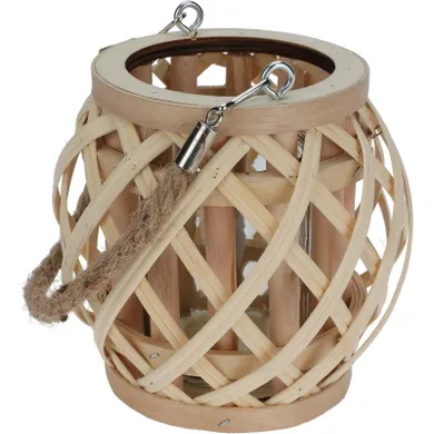 Home Styling Collection, lampion, bambusowy z jutowym uchwytem, naturalny