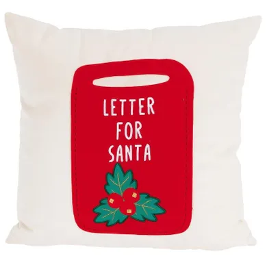 Home Styling Collection, poduszka dekoracyjna, świąteczny wzór, biała, 40-40 cm